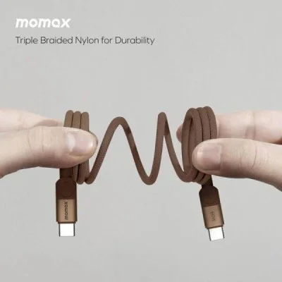 Momax Bundle Set ( 1-Charge 30W 1-Port Gan Charger+ Mag.link 60W Usb -C To Usb -C Magnetic Cable ) - Gold
